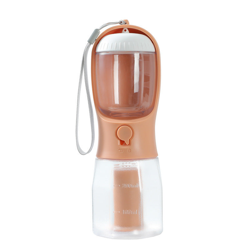 Hlopaw 3-in-1 Dog Water Cup – Portable Pet Bottle with Food Container & Waste Bag Dispenser for Travel