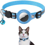 Hlopaw Reflective AirTag Dog & Cat Collar – Waterproof Holder, Adjustable Nylon Pet Collar for Safety Tracking