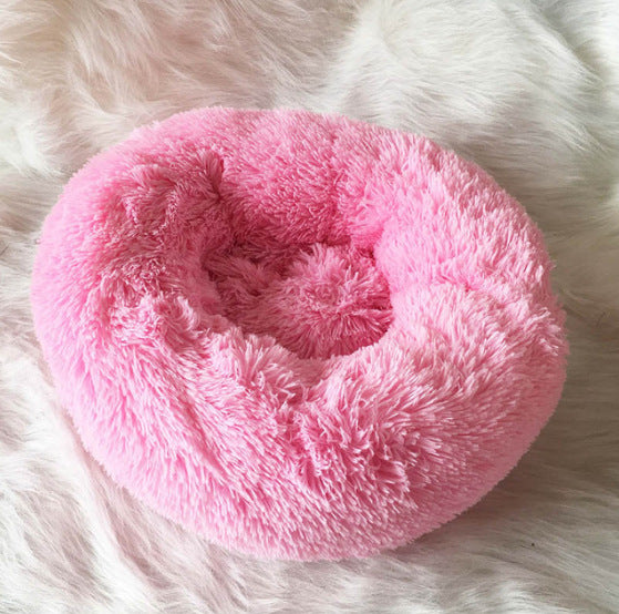 Hlopaw Dog Beds for Small Dogs – Round Plush Pet Nest Mat, Calming Donut Puppy & Cat Bed