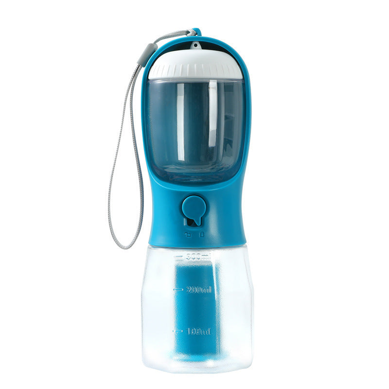 Hlopaw 3-in-1 Dog Water Cup – Portable Pet Bottle with Food Container & Waste Bag Dispenser for Travel