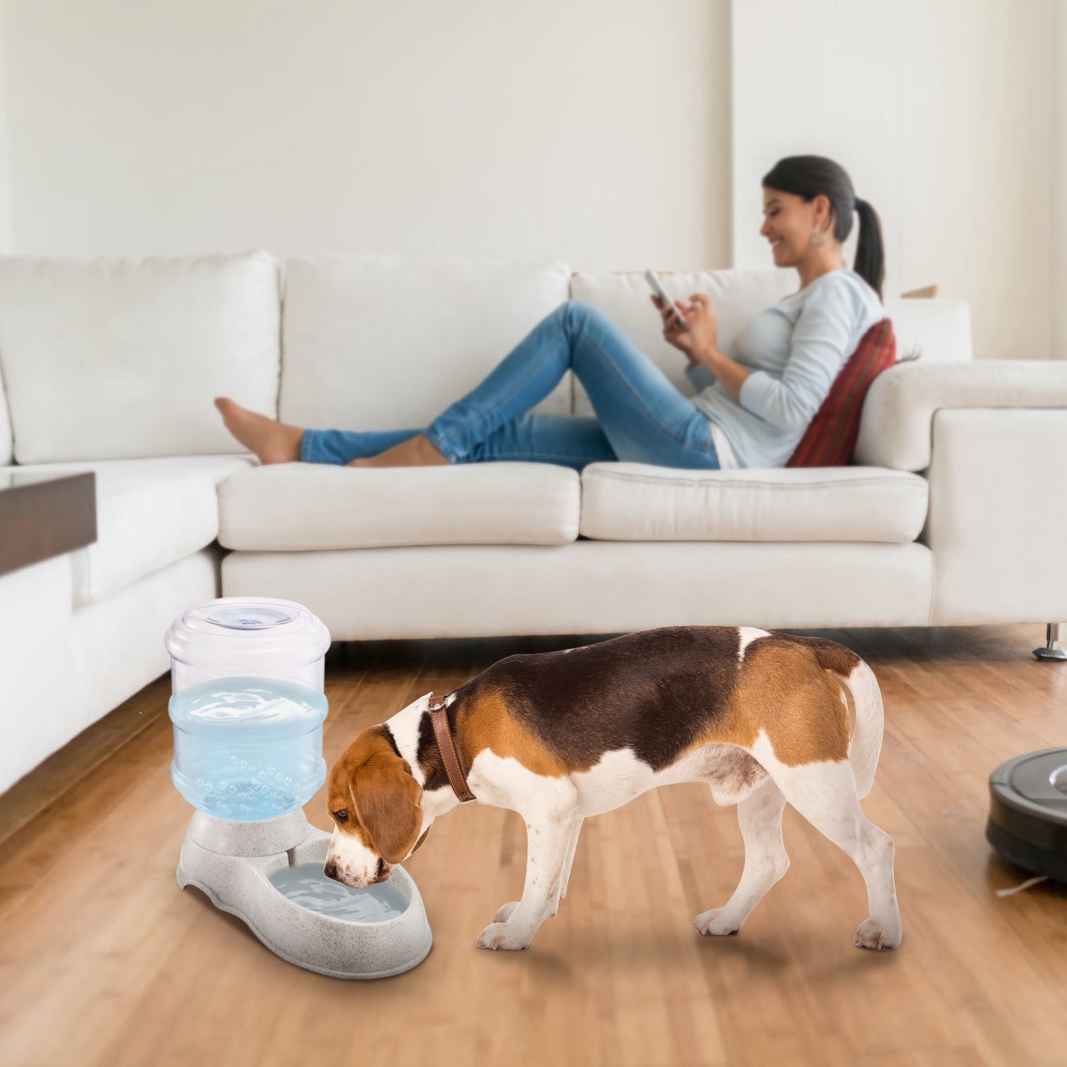 Hlopaw 3.5L Automatic Pet Water Dispenser – Self-Dispensing Gravity Water Feeder for Cats & Dogs