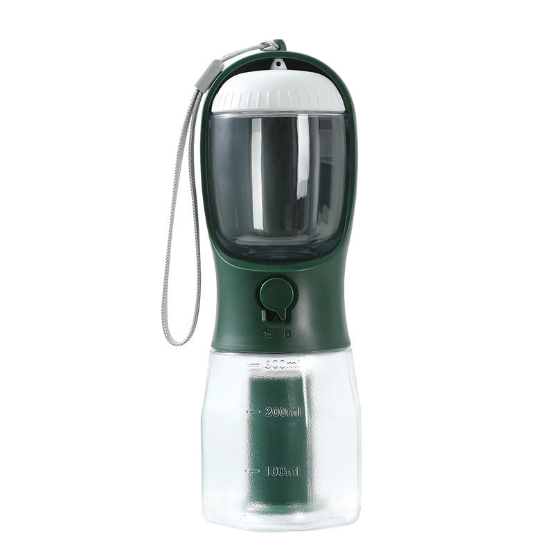Hlopaw 3-in-1 Dog Water Cup – Portable Pet Bottle with Food Container & Waste Bag Dispenser for Travel