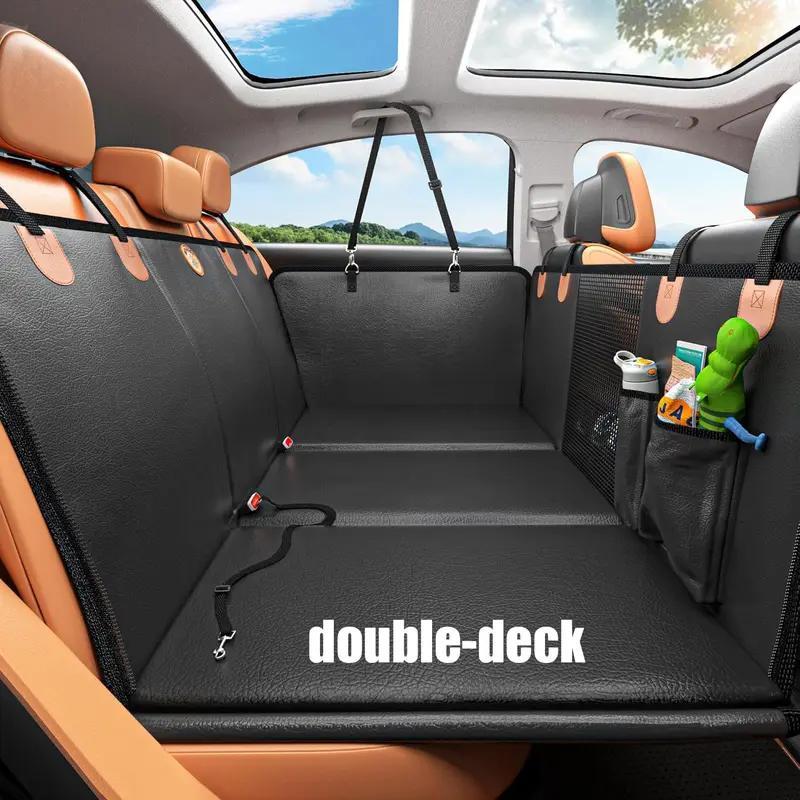 Hlopaw Orange Hard Board Pet Car Seat Mat – Durable Rear Seat Travel Bed & Cushion for Dogs and Cats