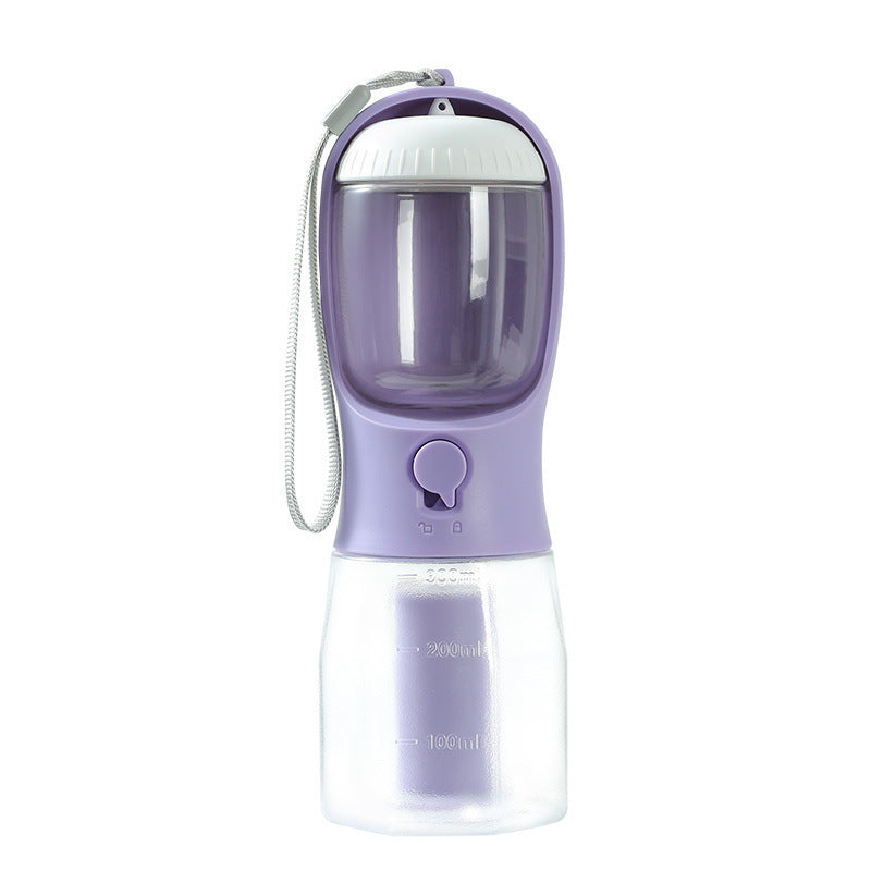 Hlopaw 3-in-1 Dog Water Cup – Portable Pet Bottle with Food Container & Waste Bag Dispenser for Travel