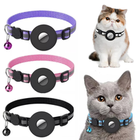 Hlopaw Reflective AirTag Dog & Cat Collar – Waterproof Holder, Adjustable Nylon Pet Collar for Safety Tracking