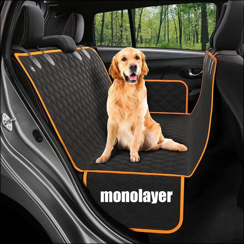 Hlopaw Orange Hard Board Pet Car Seat Mat – Durable Rear Seat Travel Bed & Cushion for Dogs and Cats