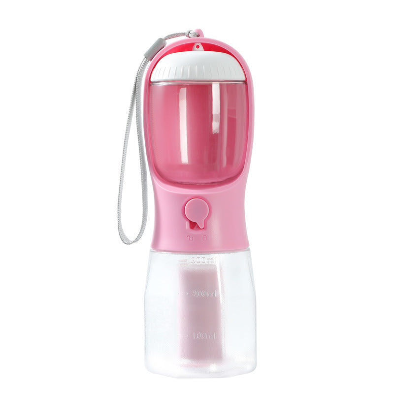 Hlopaw 3-in-1 Dog Water Cup – Portable Pet Bottle with Food Container & Waste Bag Dispenser for Travel