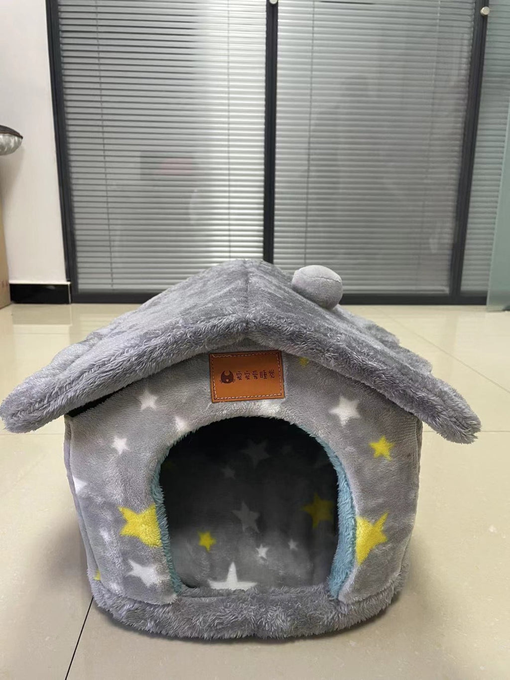 Hlopaw Foldable Dog & Cat Bed – Warm Winter Pet House with Removable Plush Nest and Non-Slip Bottom