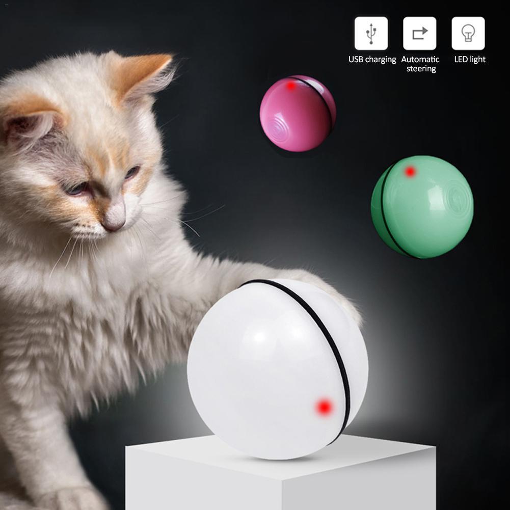Hlopaw LED Laser Rolling Cat Toy – Smart Electronic Ball with Feathers, Catnip & USB Rechargeable Design
